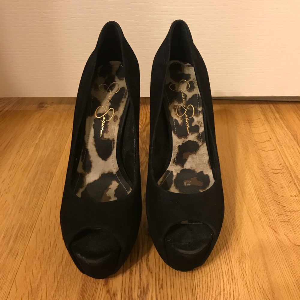 Jessica Simpson black suede stilettos